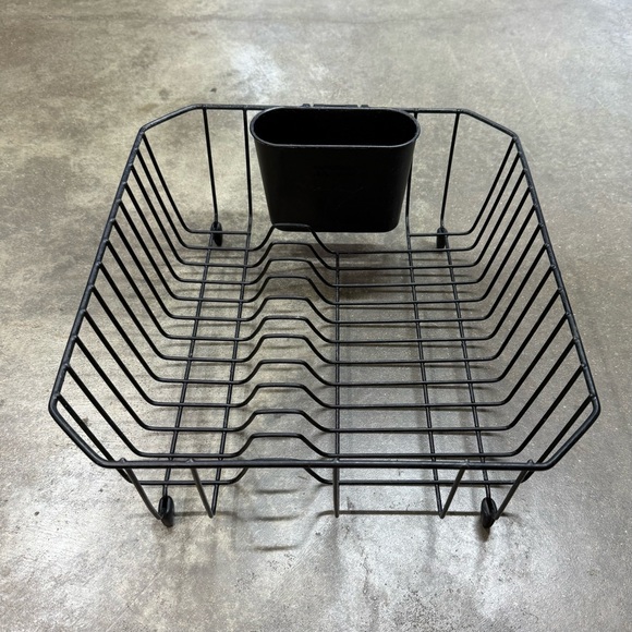 Vintage Rubbermaid Black Wire Dish Rack w/ Utensil Cup - Picture 1 of 10